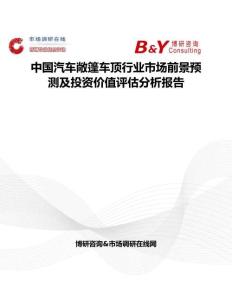 中國汽車敞篷車頂行業市場前景預測及投資價值評估分析報告