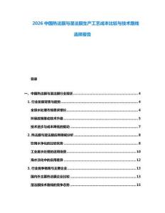 2026中国热法膜与湿法膜生产工艺成本比较与技术路线选择报告