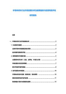 半导体材料行业市场发展分析及前景趋势与投资风险评估研究报告