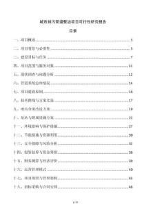 城市排污管道整治項目可行性研究報告