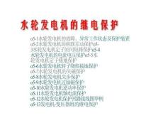 水輪發(fā)電機(jī)的保護(hù)