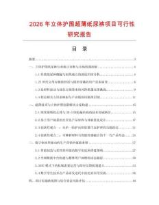 2026年立體護圍超薄紙尿褲項目可行性研究報告