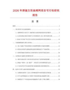 2026年焊接方形燒烤網項目可行性研究報告