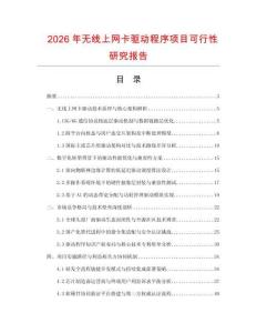2026年無(wú)線上網(wǎng)卡驅(qū)動(dòng)程序項(xiàng)目可行性研究報(bào)告