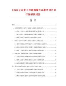 2026及未来5年碳钢摩托车配件项目可行性研究报告
