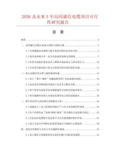 2026及未來5年局用通信電纜項目可行性研究報告