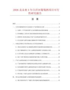 2026及未來5年白洋河葡萄酒項目可行性研究報告