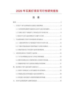 2026年石英灯项目可行性研究报告