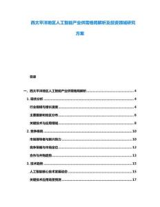 西太平洋地區人工智能產業供需格局解析及投資領域研究方案
