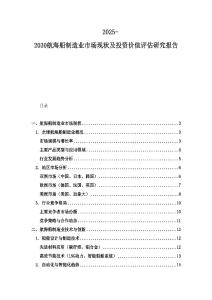2025-2030航海船制造業市場現狀及投資價值評估研究報告