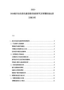 2025-2030航空業信息化建設需求深度研究及智慧機場運營方案分析