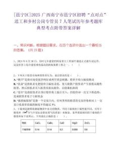 [邕寧區]2025廣西南寧市邕寧區招聘“點對點”送工和鄉村公崗專管員7人筆試歷年參考題庫典型考點附帶答案詳解