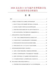 2026及未來5-10年超聲多普勒胎音儀項目投資價值分析報告