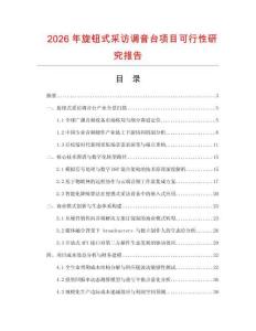 2026年旋鈕式采訪調(diào)音臺項(xiàng)目可行性研究報(bào)告