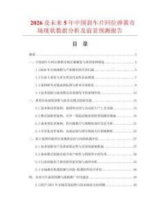 2026及未來5年中國剎車片回位彈簧市場現狀數據分析及前景預測報告
