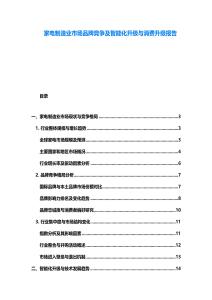 家電制造業市場品牌競爭及智能化升級與消費升級報告