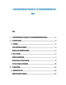 計算機硬件新型芯片研發(fā)技術(shù)工藝與智能物聯(lián)網(wǎng)測算分析報告