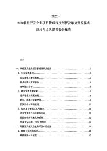 2025-2030軟件開發企業項目管理深度剖析及敏捷開發模式應用與團隊績效提升報告
