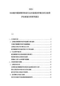 2025-2030航空蹈掛數學培訓行業市場現狀供需分析及投資評估規劃分析研究報告