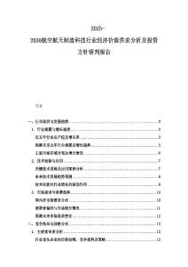 2025-2030航空航天制造科技行業(yè)經(jīng)濟(jì)價(jià)值供求分析及投資方針研判報(bào)告