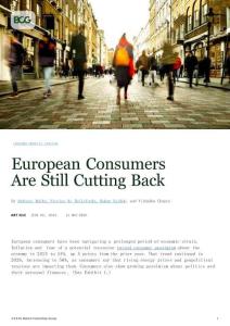 bcg-歐洲消費(fèi)者仍在縮減開(kāi)支 European Consumers Are Still Cutting Back