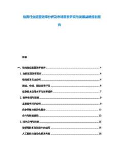 物流行業(yè)運(yùn)營效率分析及市場前景研究與發(fā)展戰(zhàn)略規(guī)劃報(bào)告