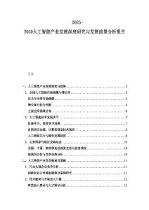 2025-2030人工智能產(chǎn)業(yè)發(fā)展深度研究與發(fā)展前景分析報告