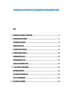 貨運(yùn)物流業(yè)市場深度研究及發(fā)展趨勢(shì)與投資戰(zhàn)略研究報(bào)告