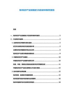 海洋經濟產業發展潛力與區域布局研究報告