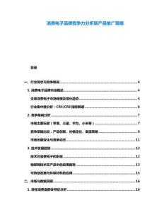消費電子品牌競爭力分析新產品推廣策略