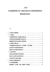 2025-2030能源資源開發(fā)產(chǎn)業(yè)技術(shù)進步安全管理政策推動發(fā)展規(guī)劃研究報告
