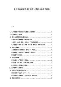 電子競技賽事商業(yè)化運(yùn)營與贊助市場研究報告