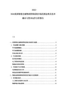 2025-2030美國智能倉儲物流管理系統市場發展態勢及技術融合與資本運作分析報告