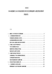 2025-2030能源工業市場發展分析及發展趨勢與投資前景研究報告