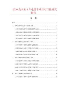 2026及未來5年電纜車項目可行性研究報告