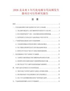 2026及未來5年汽化電極專用高頻發生器項目可行性研究報告