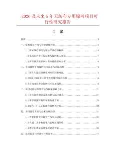 2026及未來5年無紡布專用鎳網項目可行性研究報告