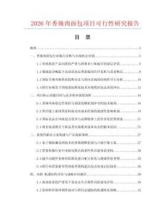 2026年香辣肉面包项目可行性研究报告