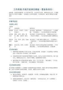 工作周報月報萬能填空模版（覆蓋各崗位）