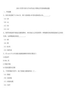 2024年四川省專升本考試計算機應用基礎測試題含解析