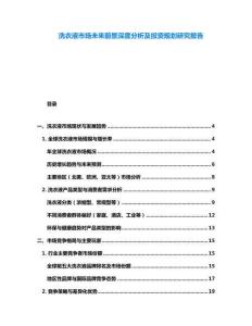 洗衣液市場未來前景深度分析及投資規劃研究報告