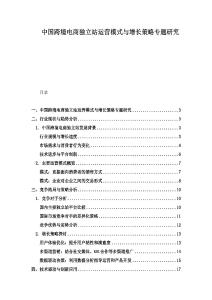 中國跨境電商獨(dú)立站運(yùn)營模式與增長策略專題研究