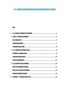 無人駕駛技術領域發展機遇供需調查投資前景評估報告