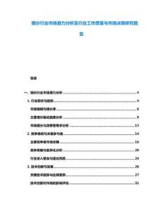 細分行業(yè)市場潛力分析及行業(yè)工作質(zhì)量與市場決策研究報告