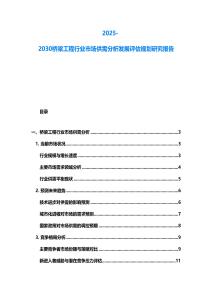 2025-2030橋梁工程行業市場供需分析發展評估規劃研究報告