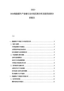 2025-2030氫能源車產業鏈行業市場發展分析及投資前景分析報告