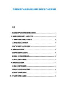 西北新能源產(chǎn)業(yè)鏈協(xié)作模式創(chuàng)新方案研究及產(chǎn)業(yè)政策詳解