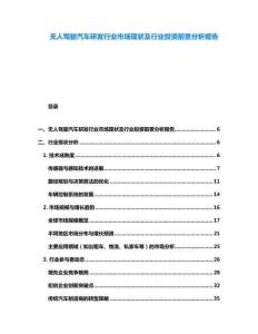 無人駕駛汽車研發(fā)行業(yè)市場現(xiàn)狀及行業(yè)投資前景分析報告