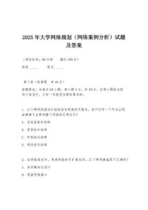 2025年大學網絡規劃（網絡案例分析）試題及答案