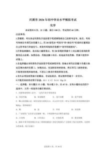 2026年廣東河源市中考模擬預測化學試題（含答案）